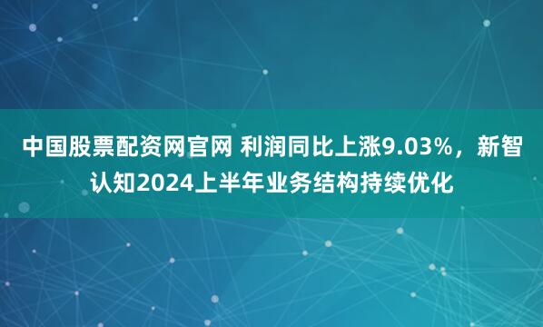 中国股票配资网官网 利润同比上涨9.03%，新智认知2024上半年业务结构持续优化